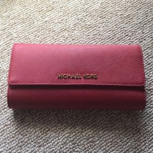 Deep red Micheal Kors leather wallet